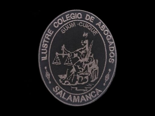 Escudo bordado a maquina colegio de abogados de salamanca negro